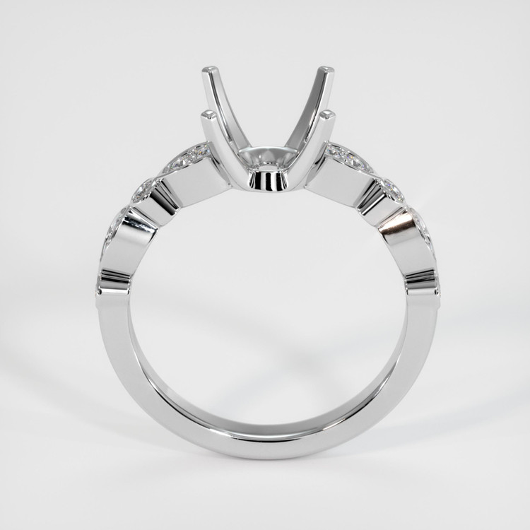 14K White Gold Pave Ring Setting