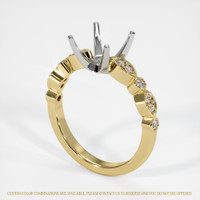 Pave Moonstone Ring 2.00 Ct., 14K White & Yellow Combination Setting