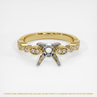14K White & Yellow Pave Ring Setting Image