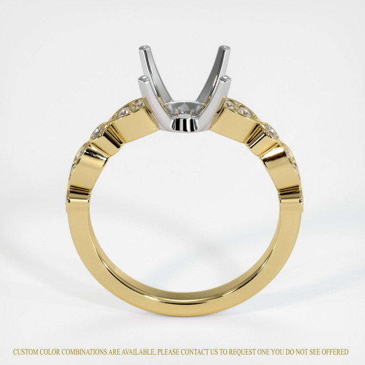 14K White & Yellow Pave Ring Setting