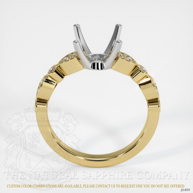 14K White & Yellow Pave Ring Setting