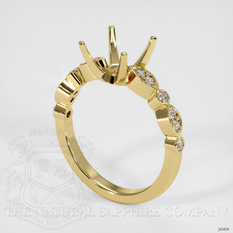 14K Yellow Gold Pave Ring Setting