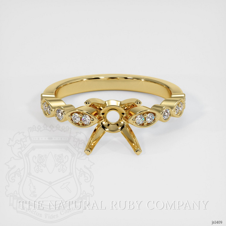 14K Yellow Gold Pave Ring Setting