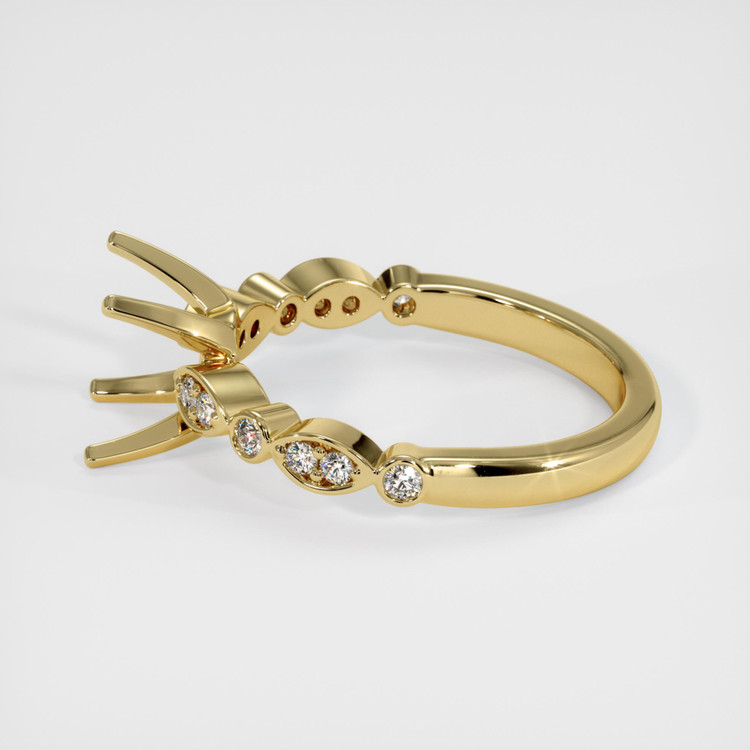 14K Yellow Gold Pave Ring Setting