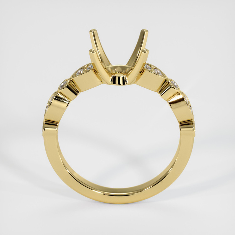 14K Yellow Gold Pave Ring Setting