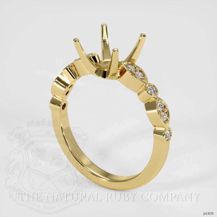 18K Yellow Gold Pave Ring Setting