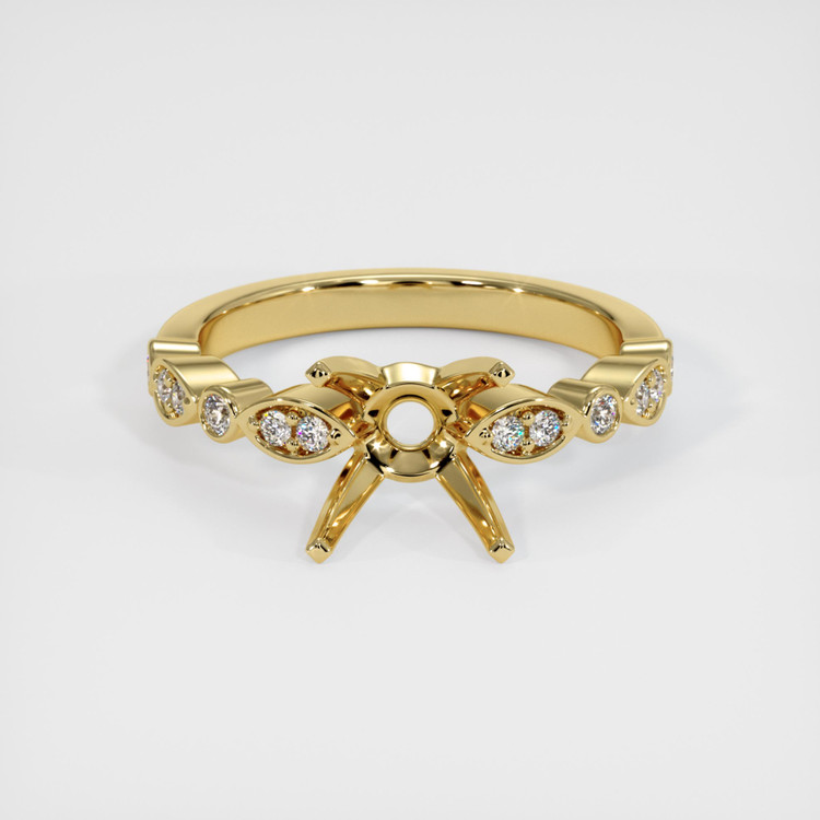 18K Yellow Gold Pave Ring Setting