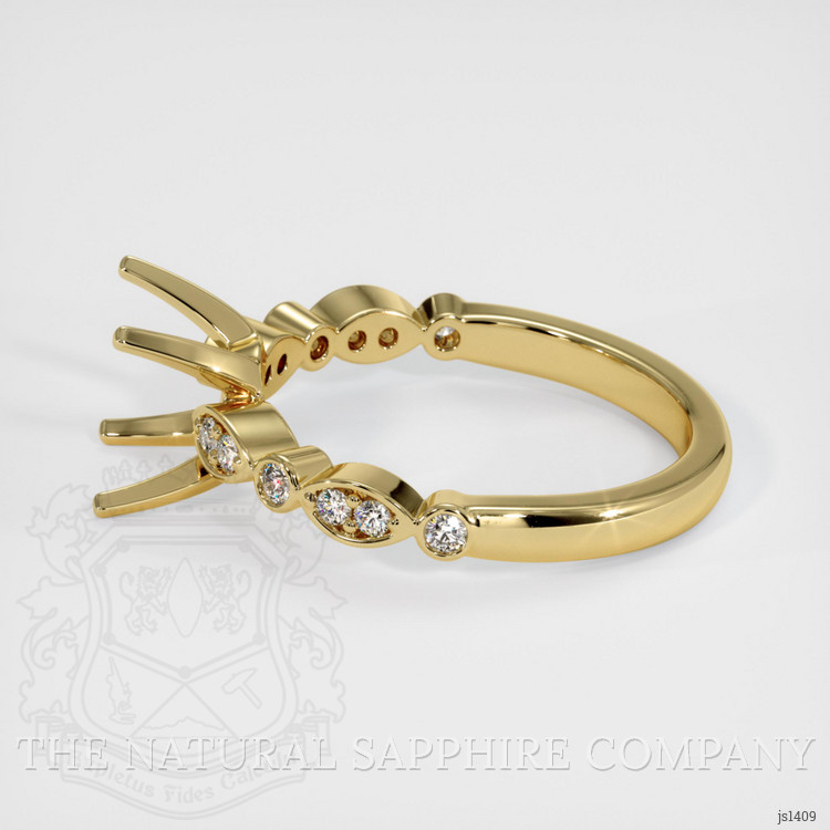 18K Yellow Gold Pave Ring Setting