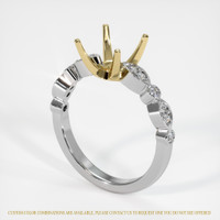 14K Yellow & White Pave Ring Setting Video