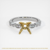 14K Yellow & White Pave Ring Setting Image