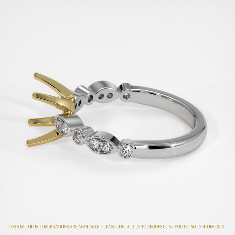 14K Yellow & White Pave Ring Setting
