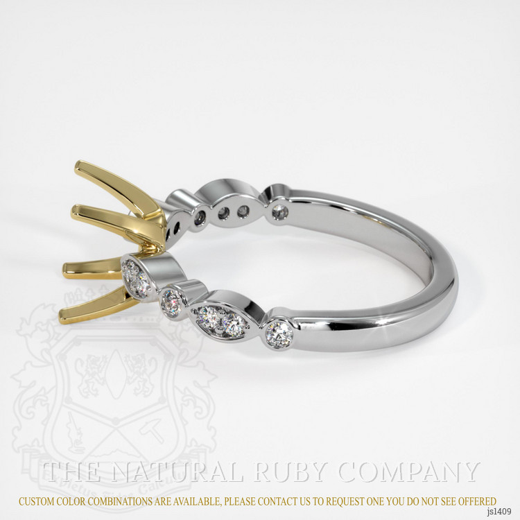 14K Yellow & White Pave Ring Setting