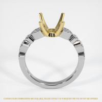 14K Yellow & White Pave Ring Setting Image