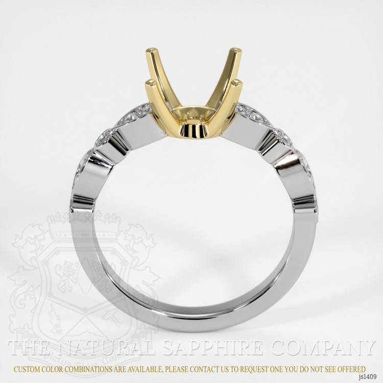 14K Yellow & White Pave Ring Setting