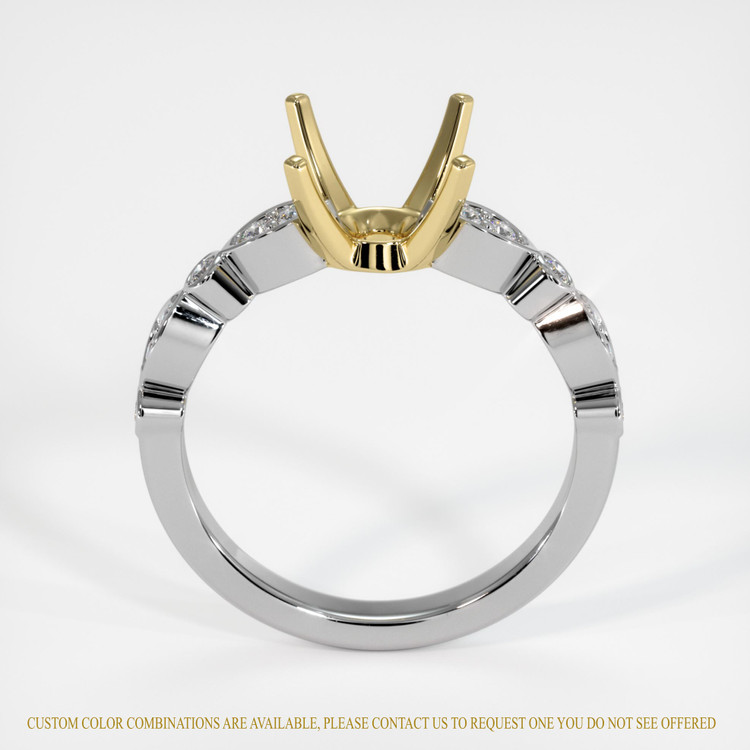 14K Yellow & White Pave Ring Setting