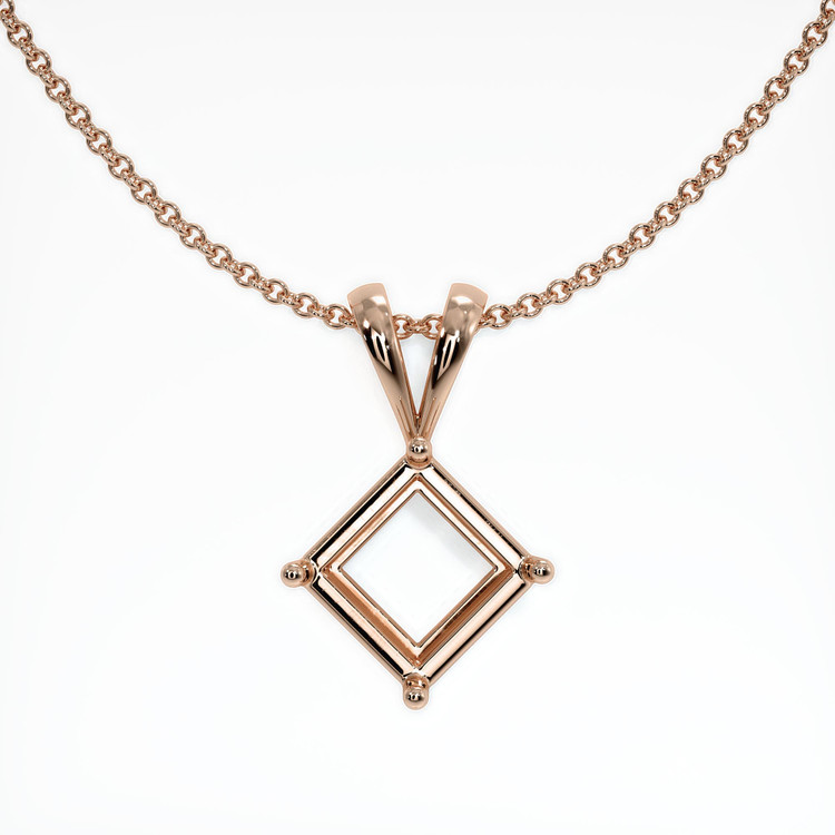 14K Rose Gold Solitaire Pendant Setting
