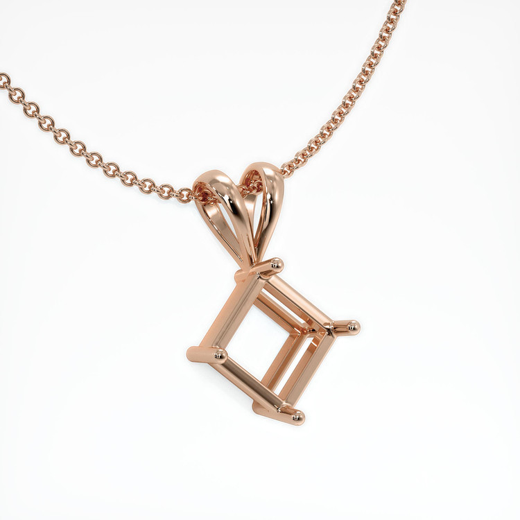 14K Rose Gold Solitaire Pendant Setting