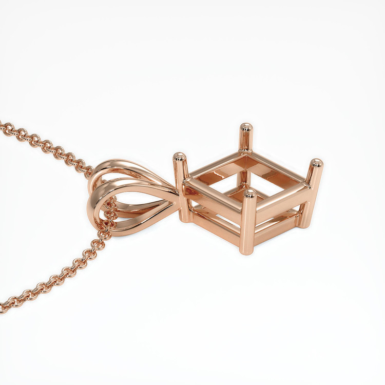 14K Rose Gold Solitaire Pendant Setting