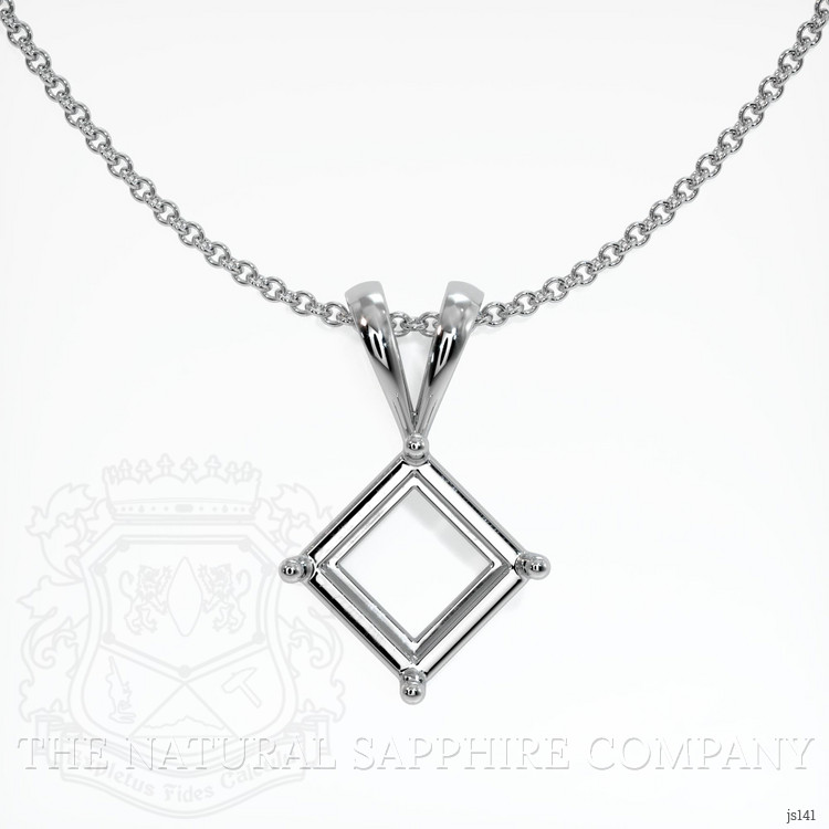 10K White Gold Solitaire Pendant Setting