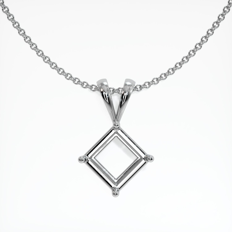 14K White Gold Solitaire Pendant Setting