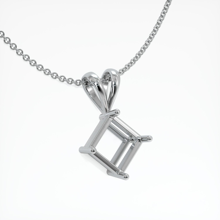 18K White Gold Solitaire Pendant Setting