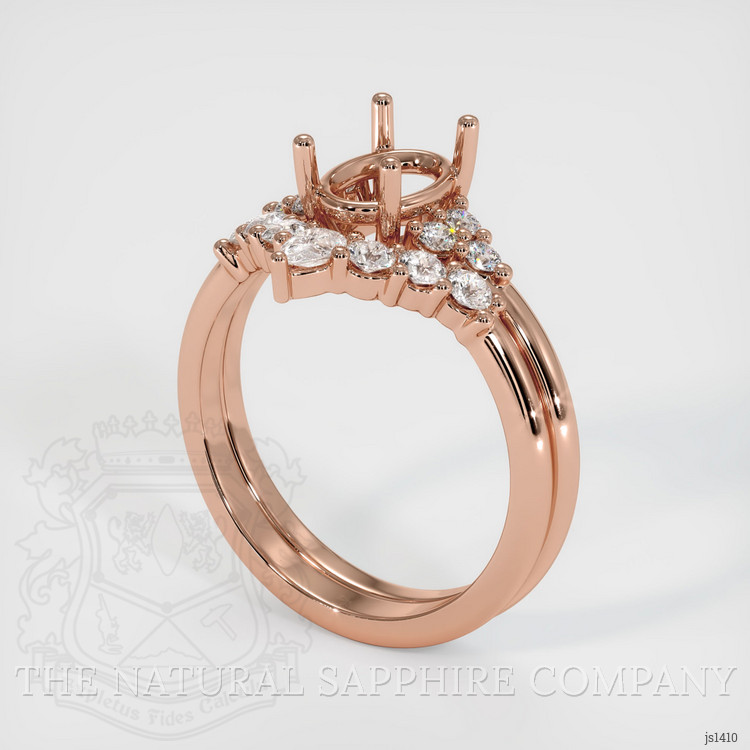 14K Rose Gold Accent Stones Ring Setting