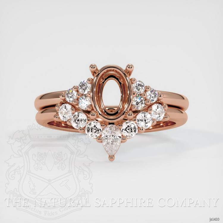 14K Rose Gold Accent Stones Ring Setting