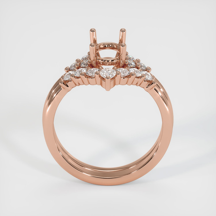 14K Rose Gold Accent Stones Ring Setting