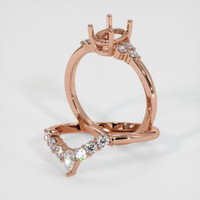 14K Rose Gold Accent Stones Ring Setting Image