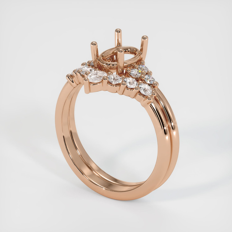 18K Rose Gold Accent Stones Ring Setting