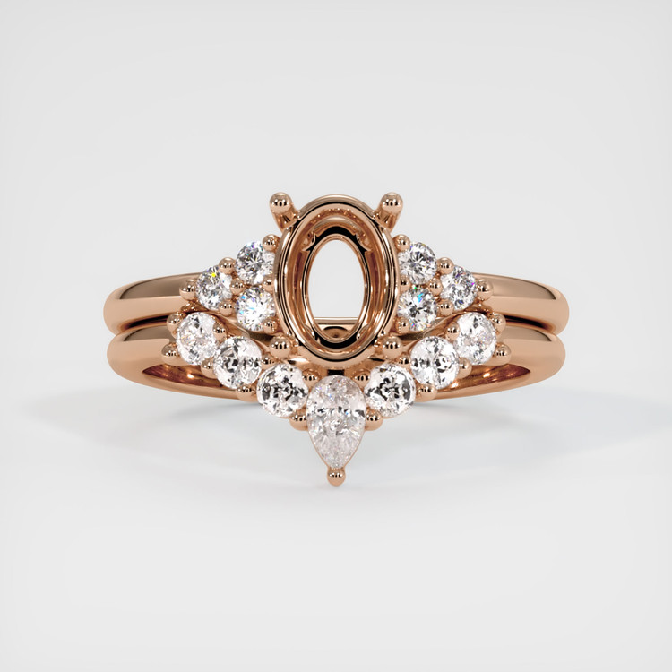 18K Rose Gold Accent Stones Ring Setting