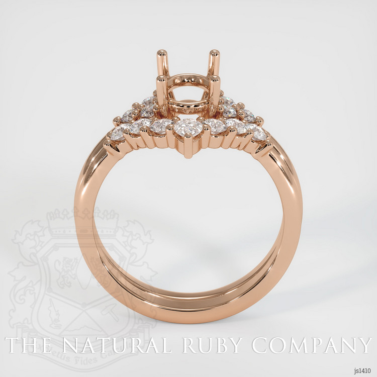 18K Rose Gold Accent Stones Ring Setting