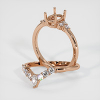18K Rose Gold Accent Stones Ring Setting Image