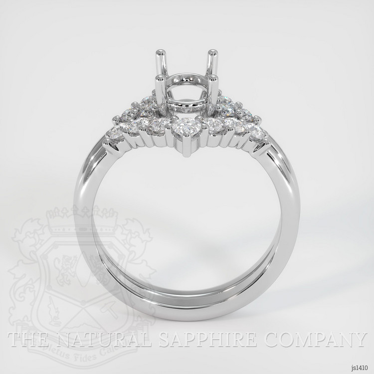 14K White Gold Accent Stones Ring Setting