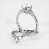 14K White Gold Accent Stones Ring Setting Image