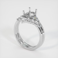 18K White Gold Accent Stones Ring Setting Video