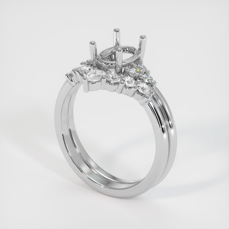 18K White Gold Accent Stones Ring Setting