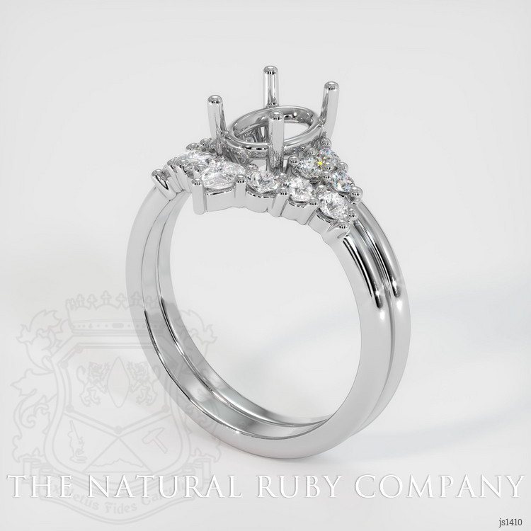 18K White Gold Accent Stones Ring Setting