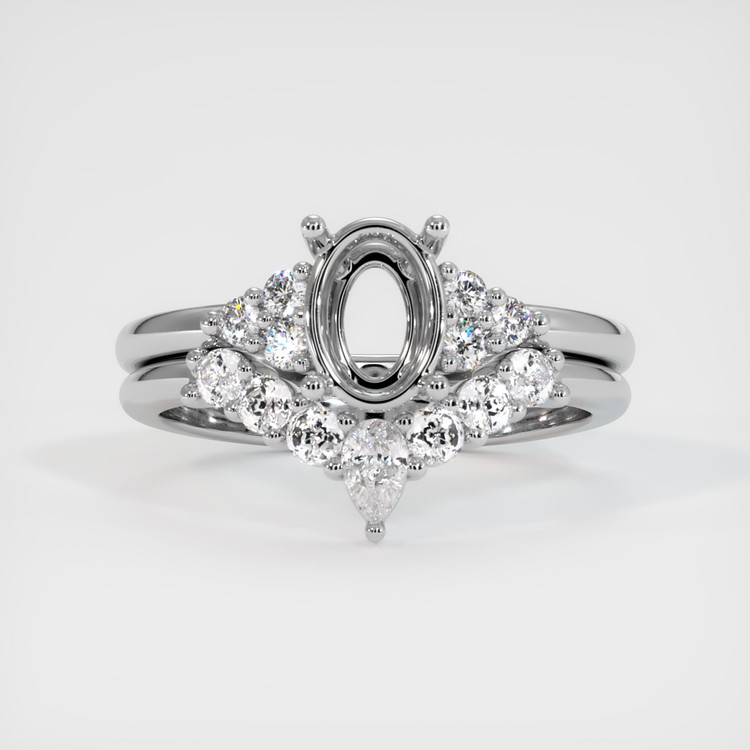 18K White Gold Accent Stones Ring Setting