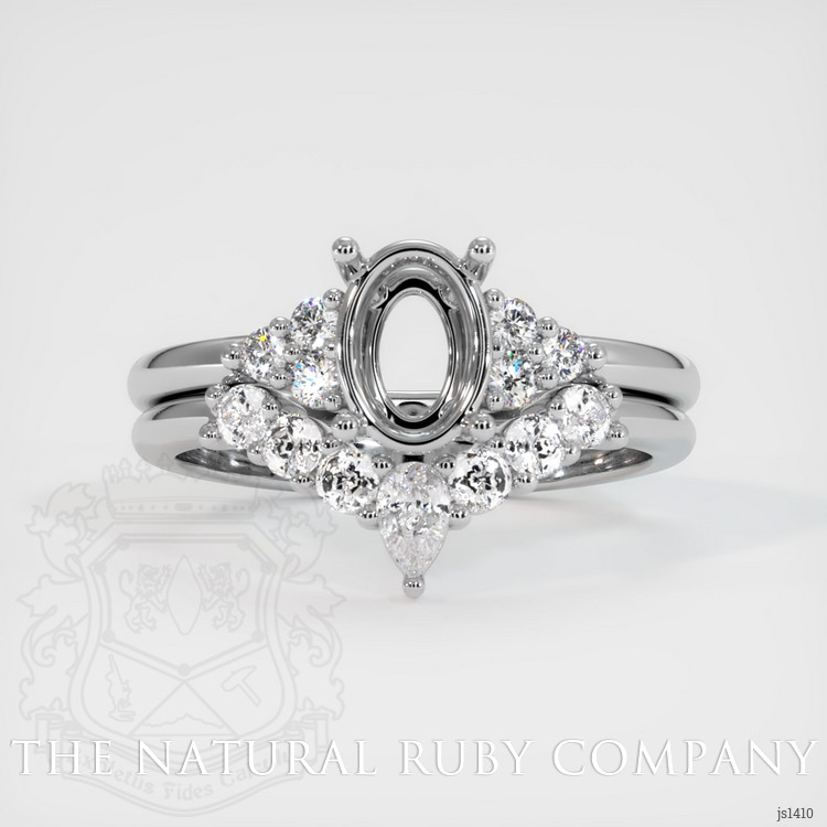 18K White Gold Accent Stones Ring Setting