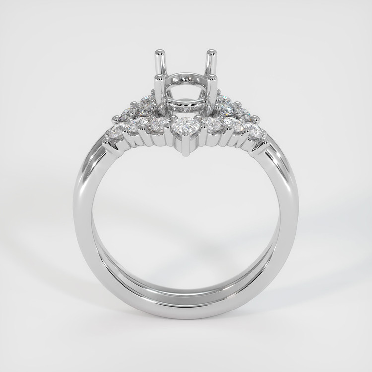 18K White Gold Accent Stones Ring Setting