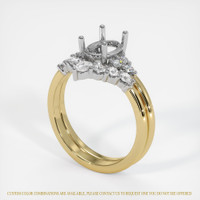 14K White & Yellow Accent Stones Ring Setting Image