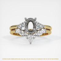 14K White & Yellow Accent Stones Ring Setting Image