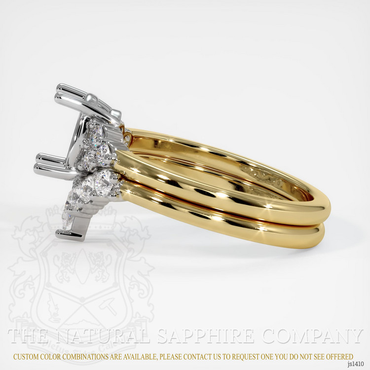 14K White & Yellow Accent Stones Ring Setting