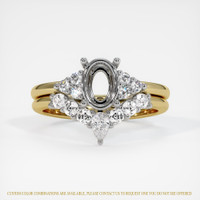 18K White & Yellow Accent Stones Ring Setting Image