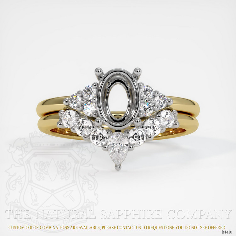 18K White & Yellow Accent Stones Ring Setting