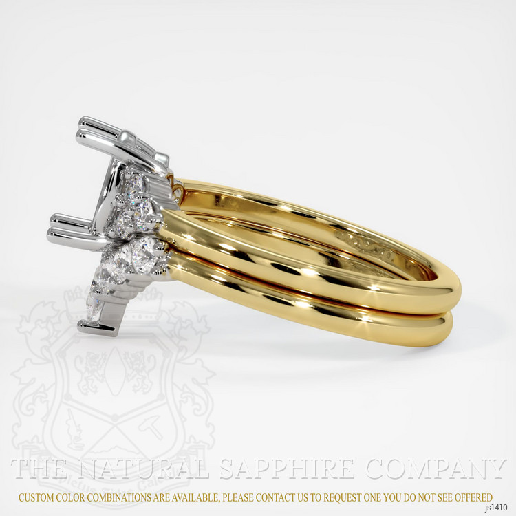 18K White & Yellow Accent Stones Ring Setting