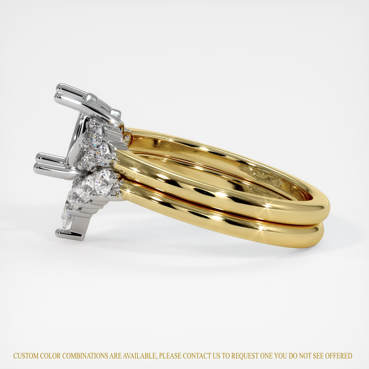 18K White & Yellow Accent Stones Ring Setting