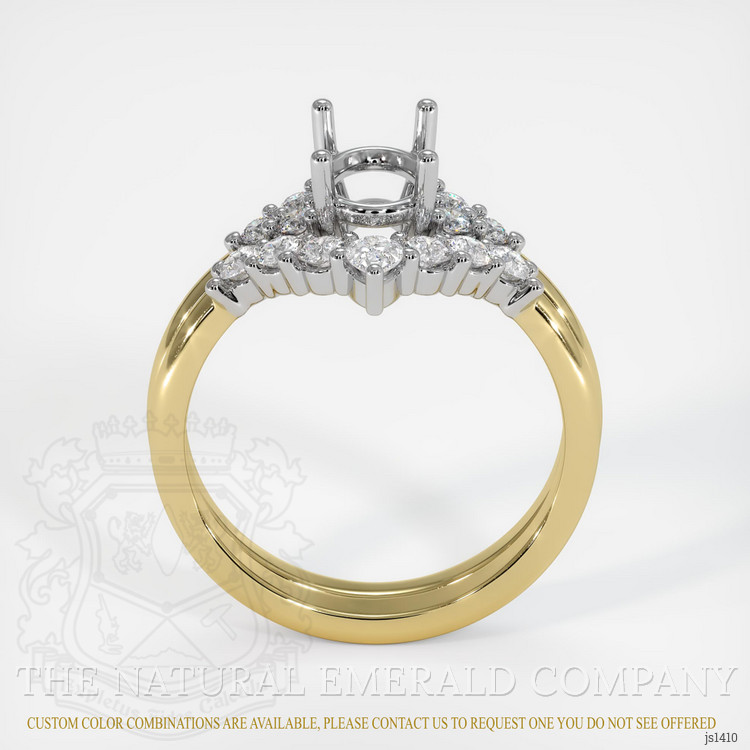 18K White & Yellow Accent Stones Ring Setting