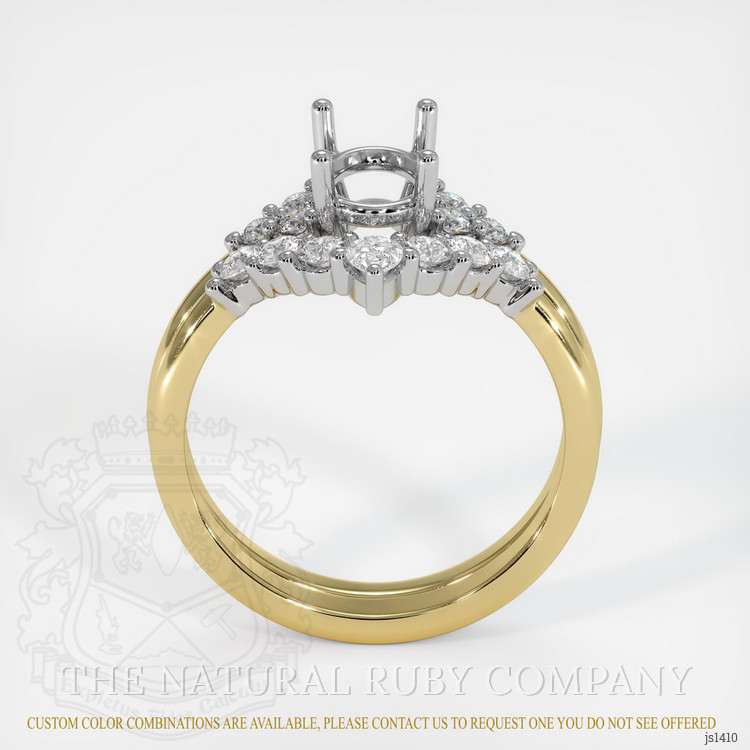 18K White & Yellow Accent Stones Ring Setting